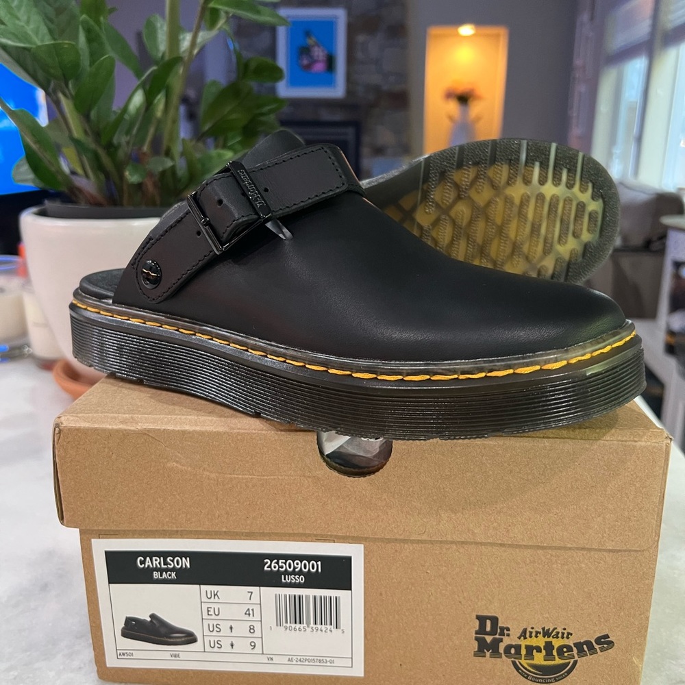 Dr. Martens Black/Lusso Carlson Mule. New in Box. Impossible to find, coveted!